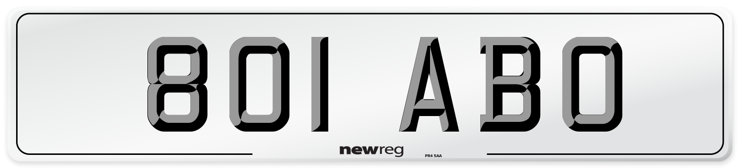 801 ABO Number Plate from New Reg